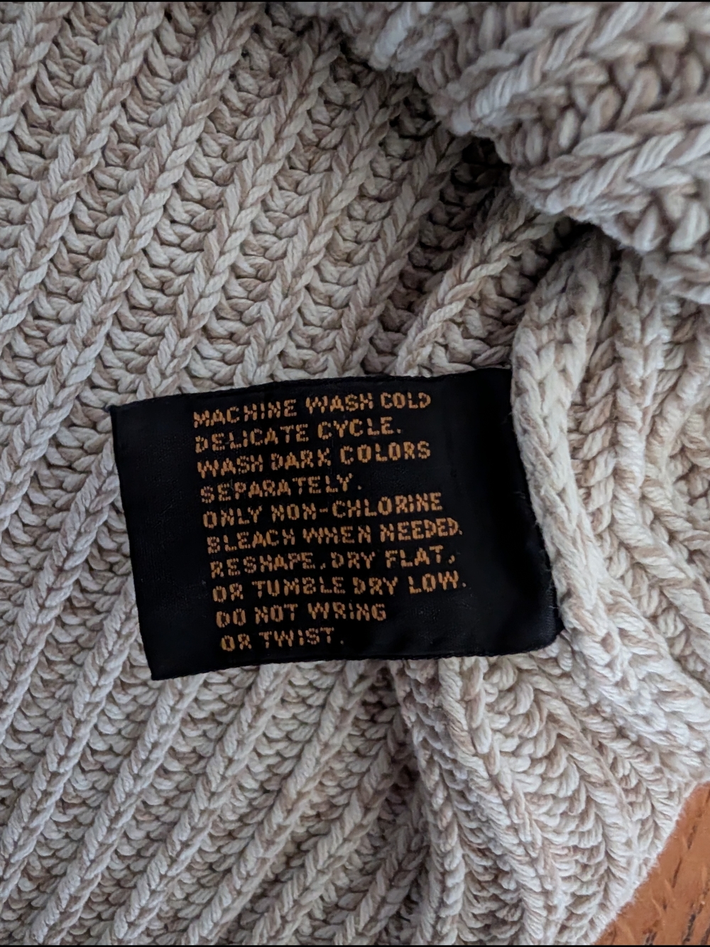Eddie Bauer Light Gray Ribbed Shawl-Collar Sweater - Picture 4 of 7